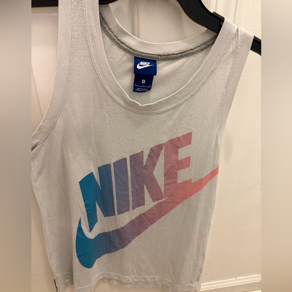 Nike Gray Tank Top with Gradient Logo